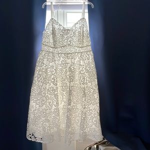 Lace motif white dress